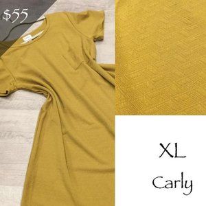 Lularoe CARLY TEXTURED Swing Dress in Gold Size XL~ New with Tags